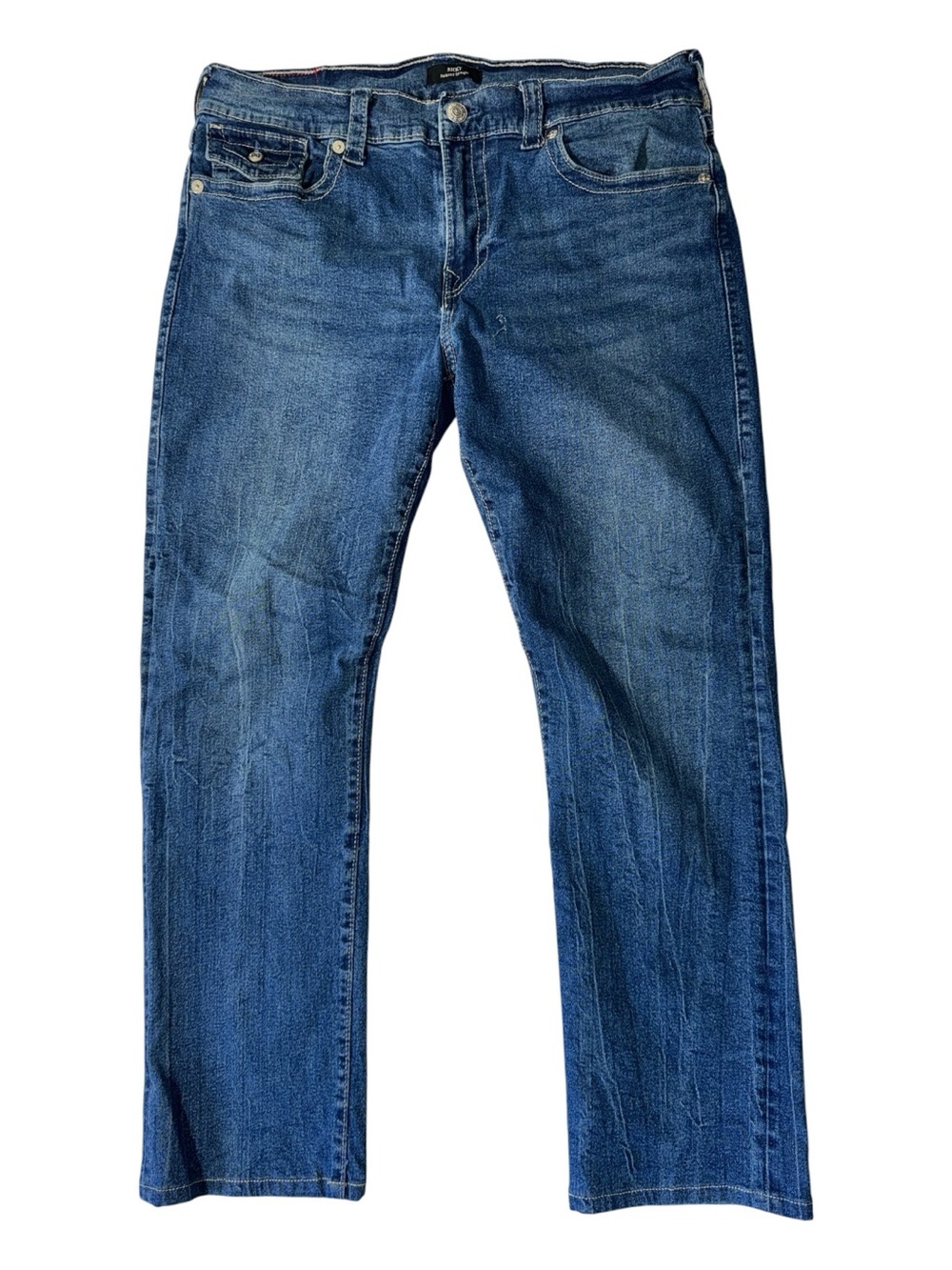 True Religion mens 36x29 Ricky relaxed straight fit denim flap pocket jeans